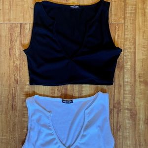 Nasty Gal Tank crop tops- black & white never worn